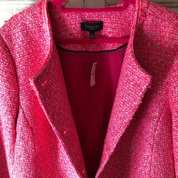 Talbots - Size 24 - Hot Pink Tweed Jacket. New with tags. - Picture 5 of 5